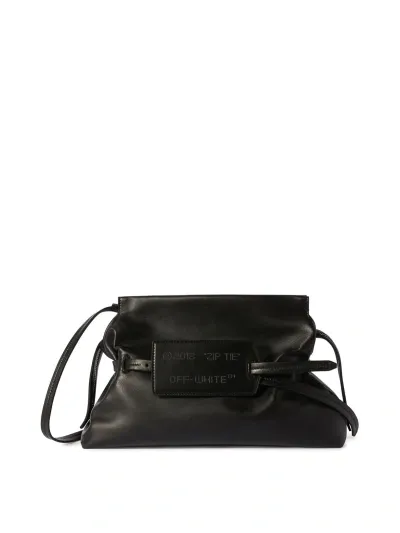 Off-white Zip-tie Label Clutch Bag In Black