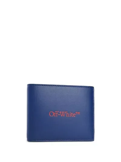 Off-white Bookish Bi-fold Wallet In Blue