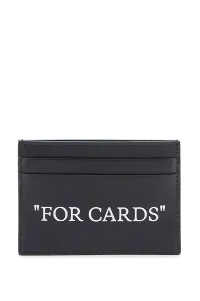 Off-white Bookish Card Holder With Lettering In Black