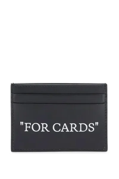 Off-white Bookish Card Holder With Lettering In Black