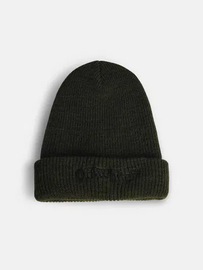 Off-white 'bookish' Green Wool Beanie