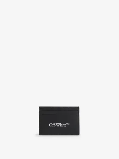 Off-white Bookish Logo-print Leather Cardholder In Black White