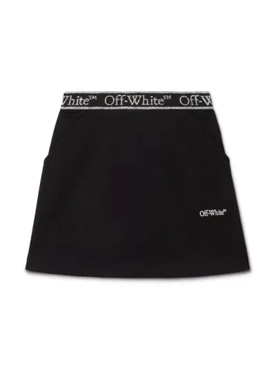 Off-white Bookish Logoband Sweatskirt In Black