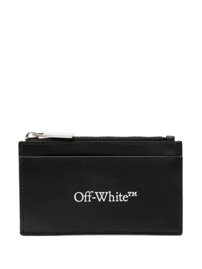 Off-white Bookish Zipped Card Case In Black