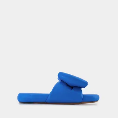 Off-white Bow Padded Slides In Blue