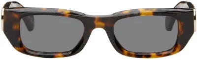 Off-white Brown Fillmore Sunglasses In 6007 6007 Havana Dark Grey