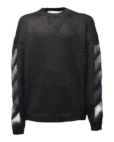 Off-white Long Sleeve Crew-neck Sweater In Multi