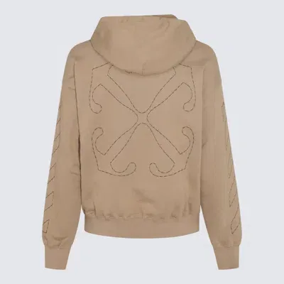 Off-white Camel Cotton Arrow Sweatshirt In Brown