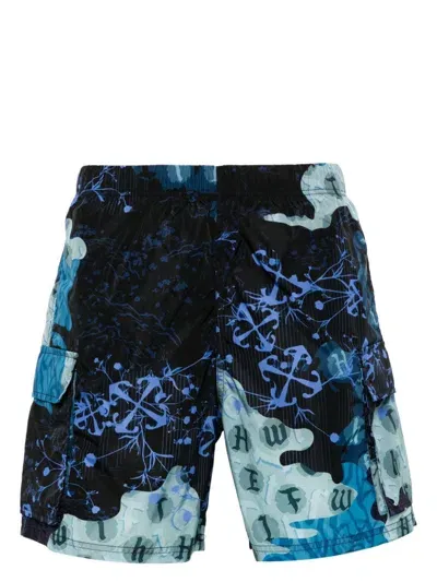 Off-white Camouflage-print Swim Shorts In Blue