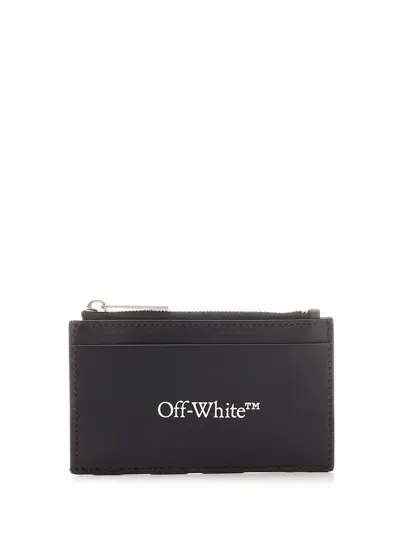 Off-white Bookish Logo Card Holder In Black