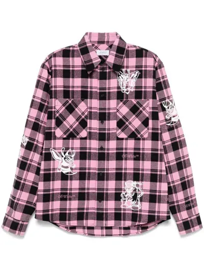 Off-white Character Check Flannel Shirt In Black