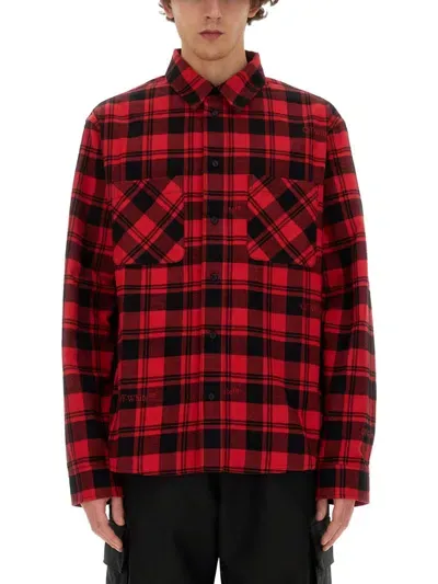 Off-white Check Print Shirt In Red