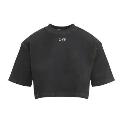 Off-white Off Cropped T-shirt In Black