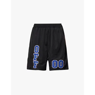 Off-white Basket Brand-patch Regular-fit Woven Shorts In Black