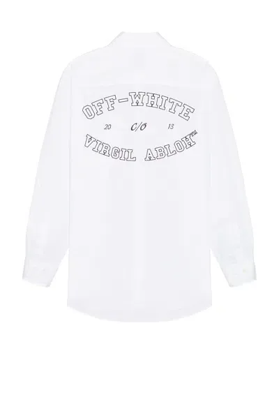 Off-white College Poplin Oversize Shirt In White