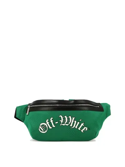 Off-white Core Logo Printed Mesh Belt Bag In Green