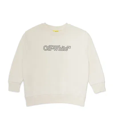 Off-white Kids' Cotton Bookish Sweatshirt In White