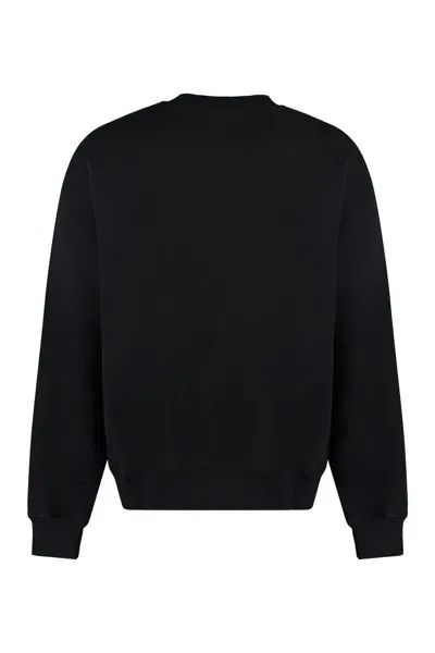 Off-white Cotton Crew-neck Sweatshirt In Black