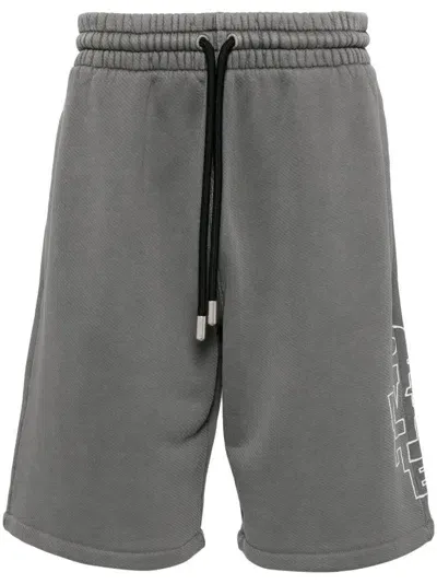 Off-white Cotton Shorts In Grey