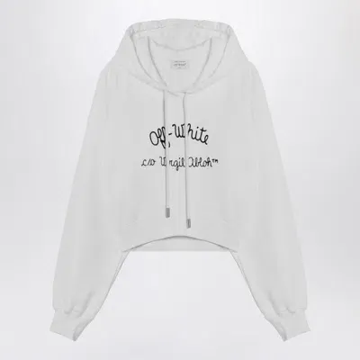 Off-white White Cropped Sweatshirt With Logo Women