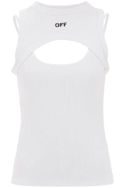 Off-white Cut-out Tank Top In White