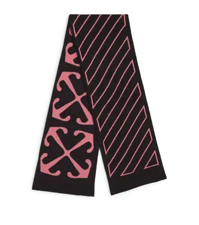 Off-white Kids' Diagonals Scarf In Black