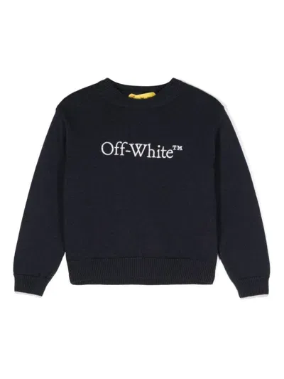 Off-white Kids' Embroidered-logo Jumper In Blue