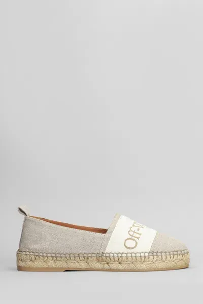 Off-white Bookish Linen Espadrilles In Neutrals