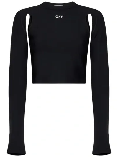 Off-white Stretch Nylon Top In Black