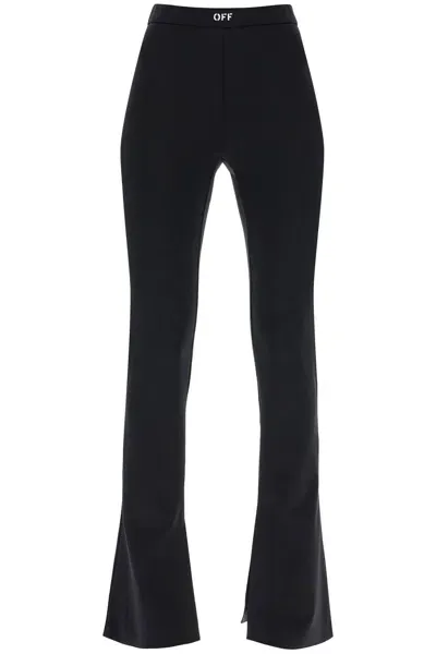 Off-white Flared Leggings With In Black White (black)