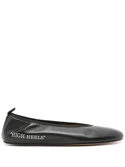 Off-white Flats In Black -wh