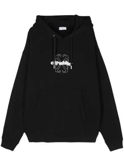 Off-white Skate-hoodie Mit Flock-pfeil In Negro