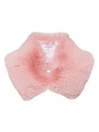 Off-white Fuzzy Pink Scarf