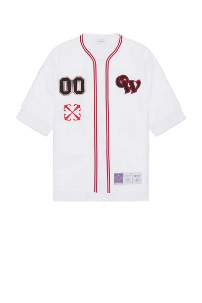 Off-white Gothic Logo Baseball Shirt In White