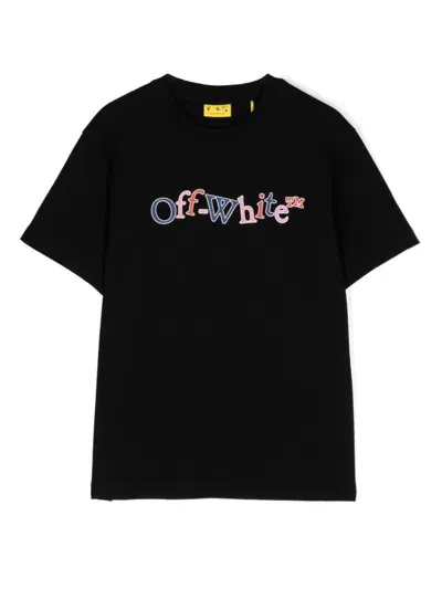 Off-white Kids' Graphic-print Cotton T-shirt In Black