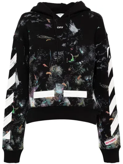 Off-white Graphic-printed Hoodie In Black