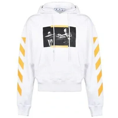 Pre-owned Off-white Herren Sweater Ombb037f21fle011 0184 Kapuzenpullover In Wei