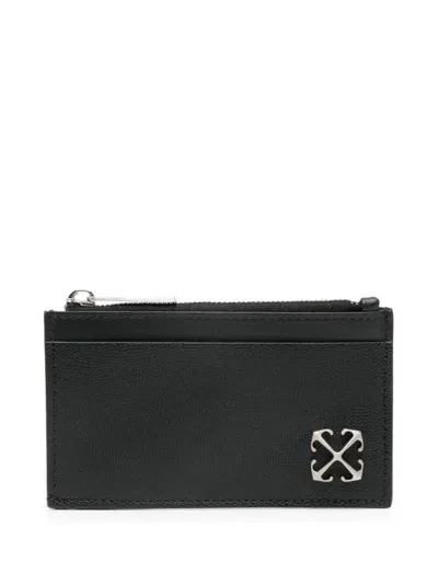 Off-white Itney Zipped Card Case In Black