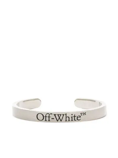 Off-white Logo Bangle Bracelet In Silver