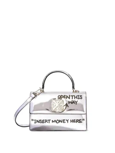 Off-white Jitney 1.4 Top Handle Quote In Silver