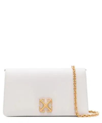 Off-white Jitney 1.7 Leather Shoulder Bag In White