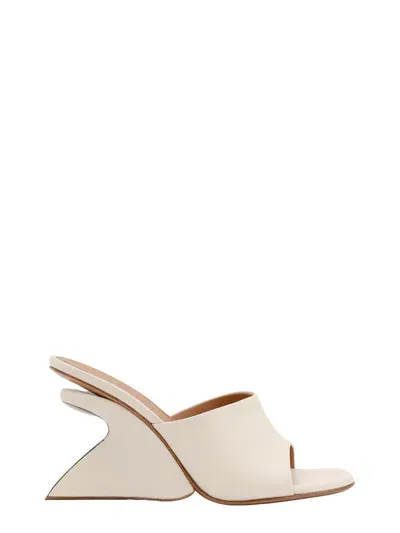 Off-white Jug Leather Wedge Mules In Off White