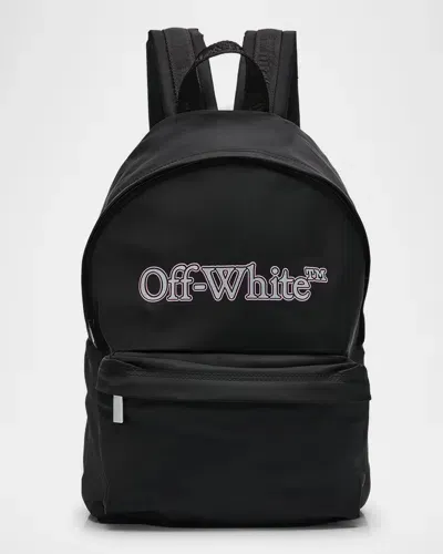 Off-white Kid's Bookish Logo-print Backpack In Neutral