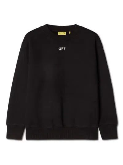 Off-white Kids Felpa Off Stamp In Black