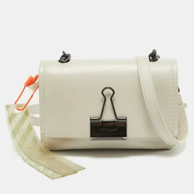 Pre-owned Off-white Off White Leather Mini Binder Clip Crossbody Bag