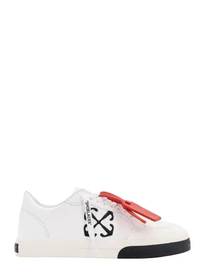 Off-white Leather Sneakers With Iconic Zip Tie In White