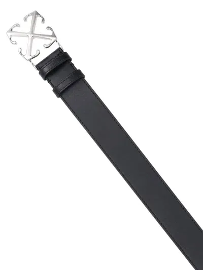 Off-white Logo Belt In Black