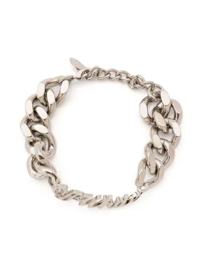 Off-white Logo-chain Bracelet In Silver