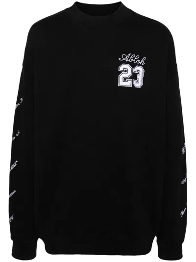 Off-white 23 Logo Skate Cotton Sweatshirt In Black