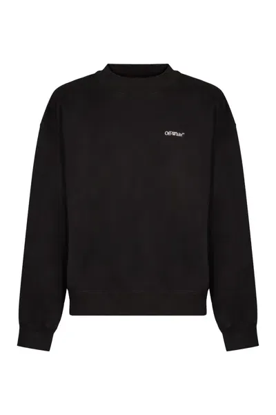 Off-white Logo Detail Cotton Sweatshirt In Black